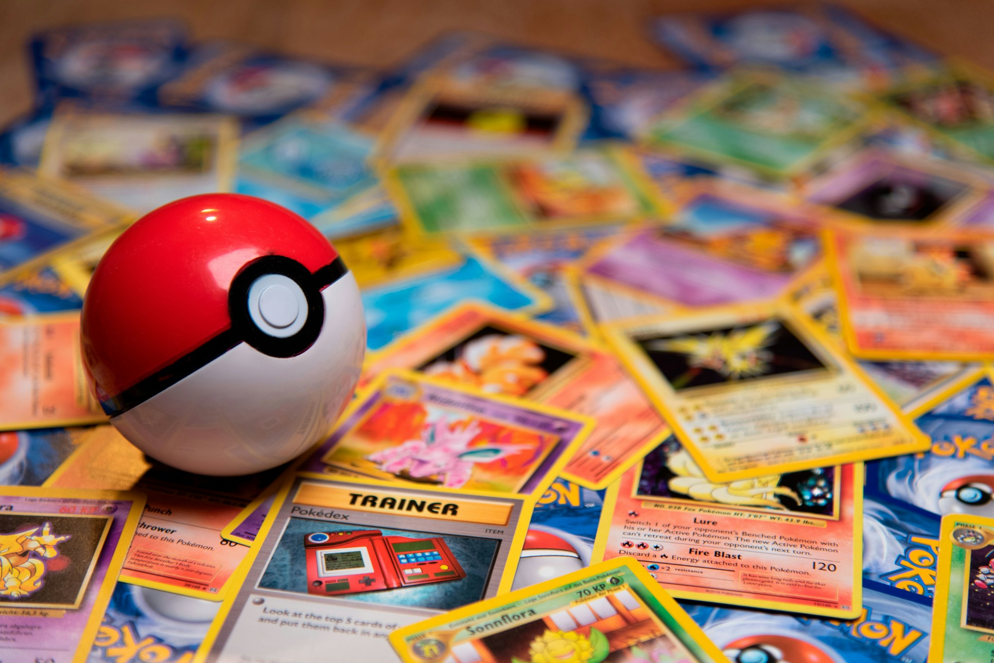 Pokémon cards and Poké Ball collection banner